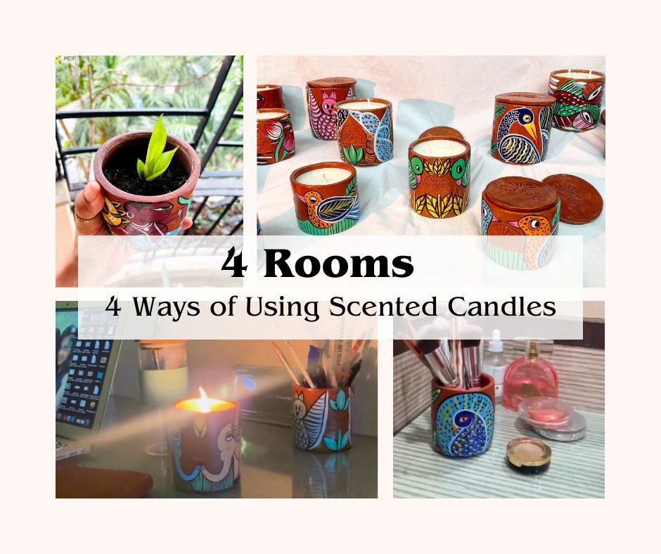 Different ways of using scented candle in home | How to use scented candles in home decor
