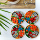 Alokya - 100% natural, Pattachitra painted terracotta coasters 
