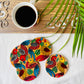 Alokya - Square coasters: birds painted on the surface.