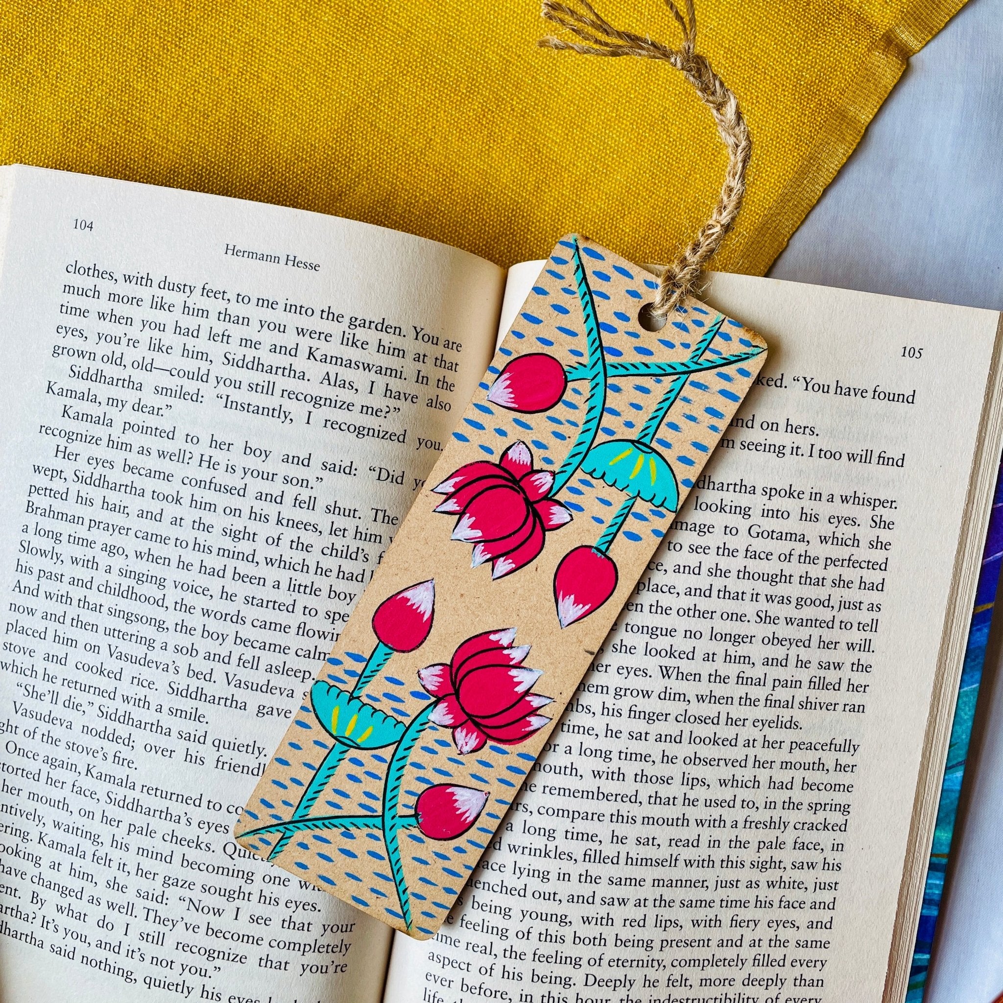 Bookmark hand painted with tribal art