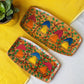 rectangular wooden trays hand painted with bird paintings